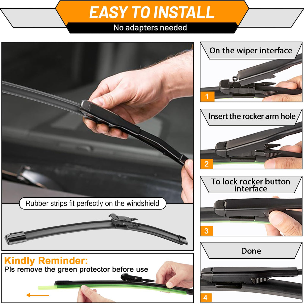 AUTOBOO Windshield Wiper Blade Replacement for Toyota RAV4 Mazda 5 Jansha Store