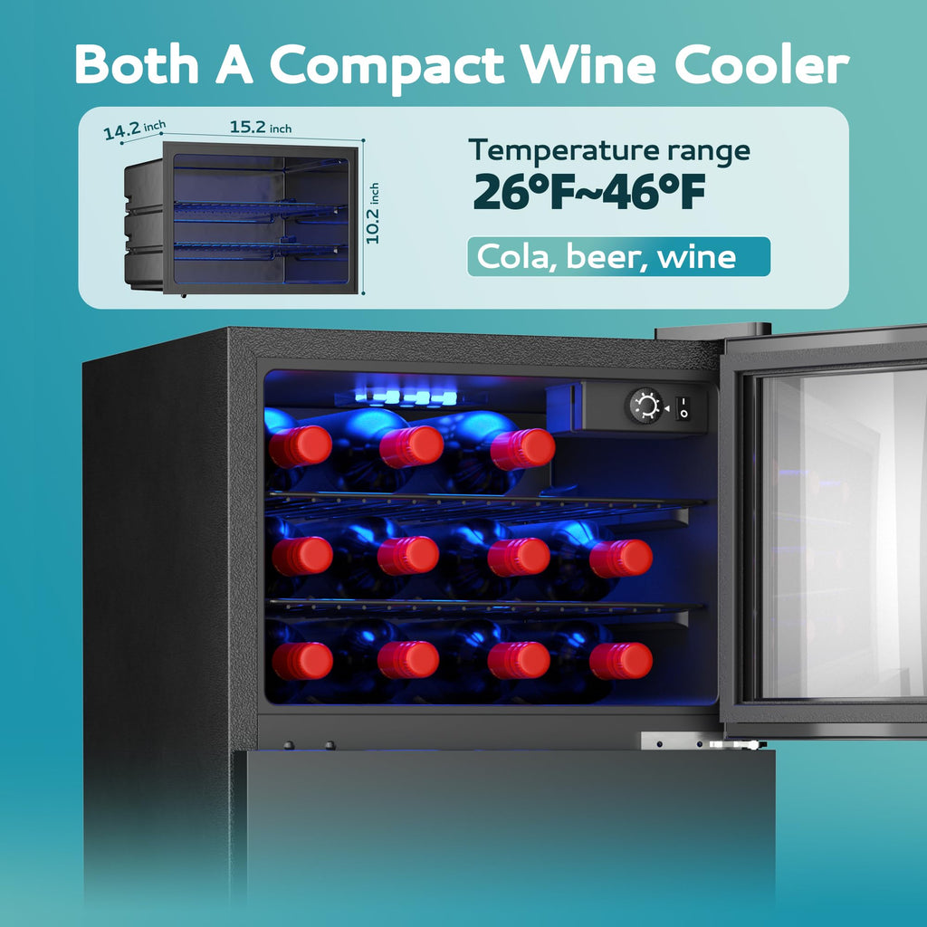 EUHOMY 24 Can Mini Fridge, 18L Beverage Refrigerator with Quiet Compressor Jansha Store