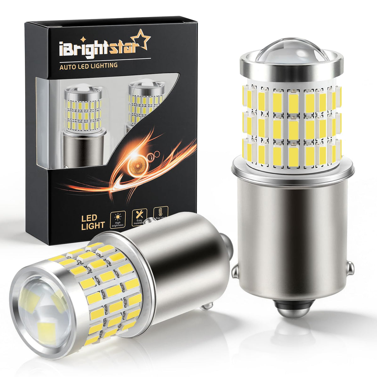 iBrightstar 3157 LED Bulb White, 4157 3156 LED Reverse Light Bulbs Super Bright for Tail Brake Lights Backup Lights Turn Signal Lights, 2 Pack Jansha Store