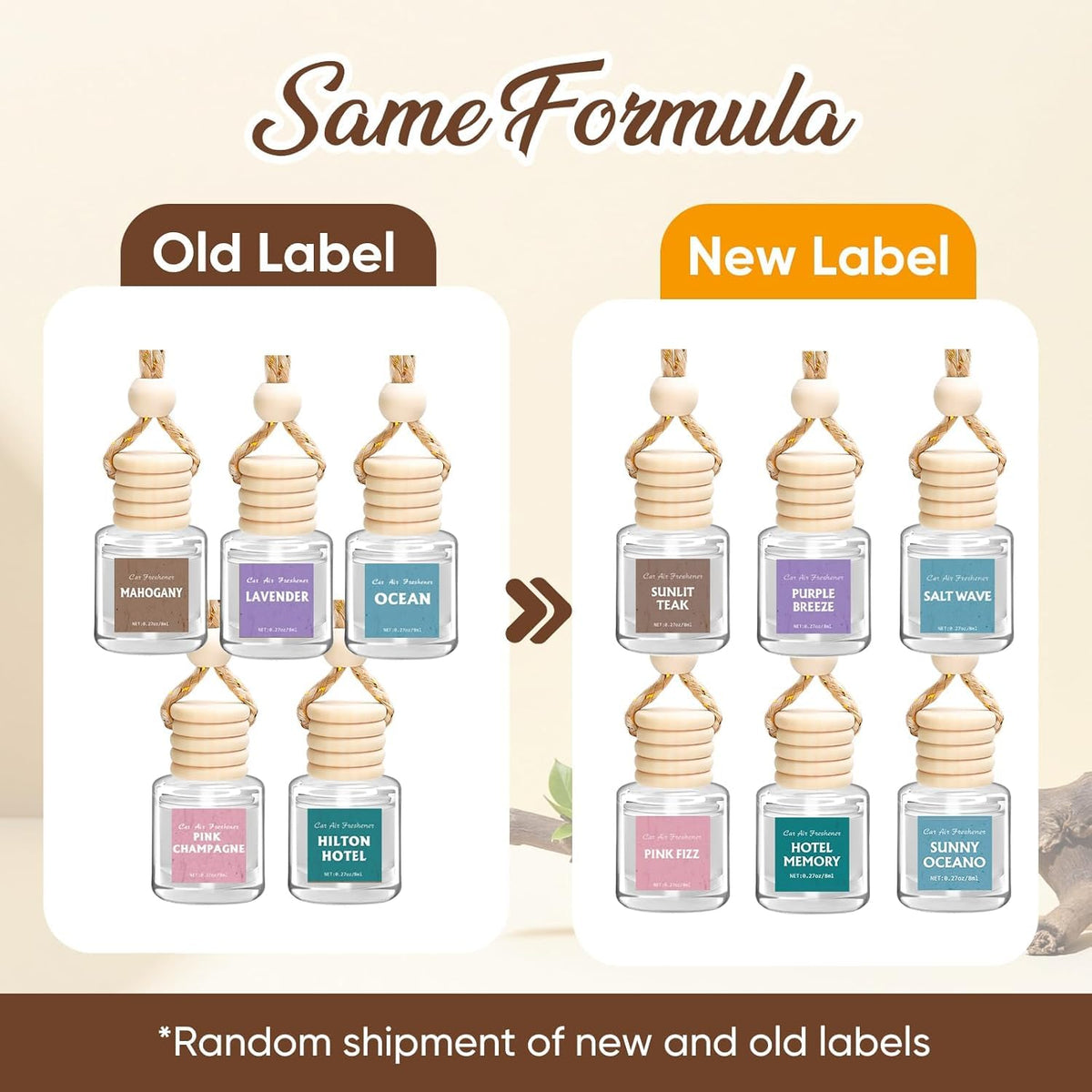 AROIC 6Pack Car Air Freshener, Hanging Essential Oil Air Freshener Diffuser Jansha Store