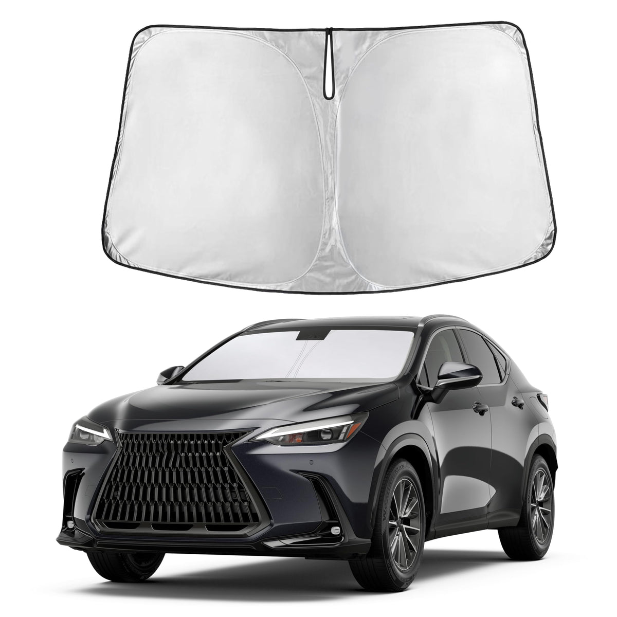 Autovir Windshield Sun Shade, Foldable Car Window Shades, 280T Visor Shade Jansha Store