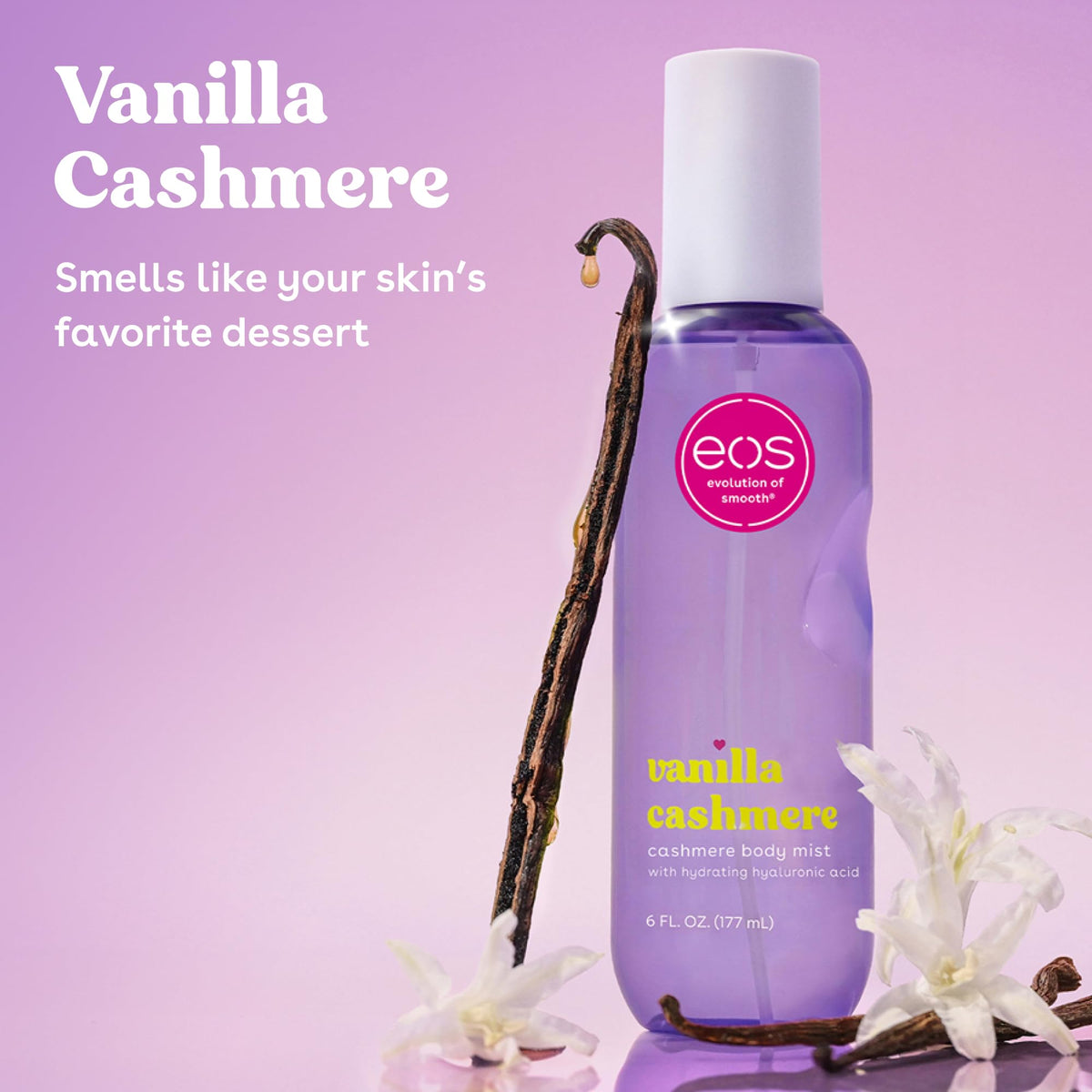 eos Cashmere Body Mist, Toasted Marshmallow, Toasted Vanilla, Sweet Marshmallow, Hair Mist, Body Spray for Women Moisturizing, Hyaluronic Acid, Vanilla Body Spray, Vegan, Cruelty-free, 6 fl oz Jansha Store