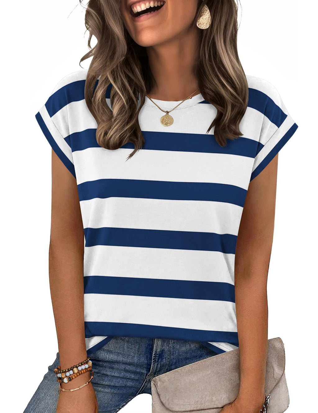 Zeagoo Womens Tops Summer Casual Cap Sleeve Tshirts Shirts Business Blouses Jansha Store