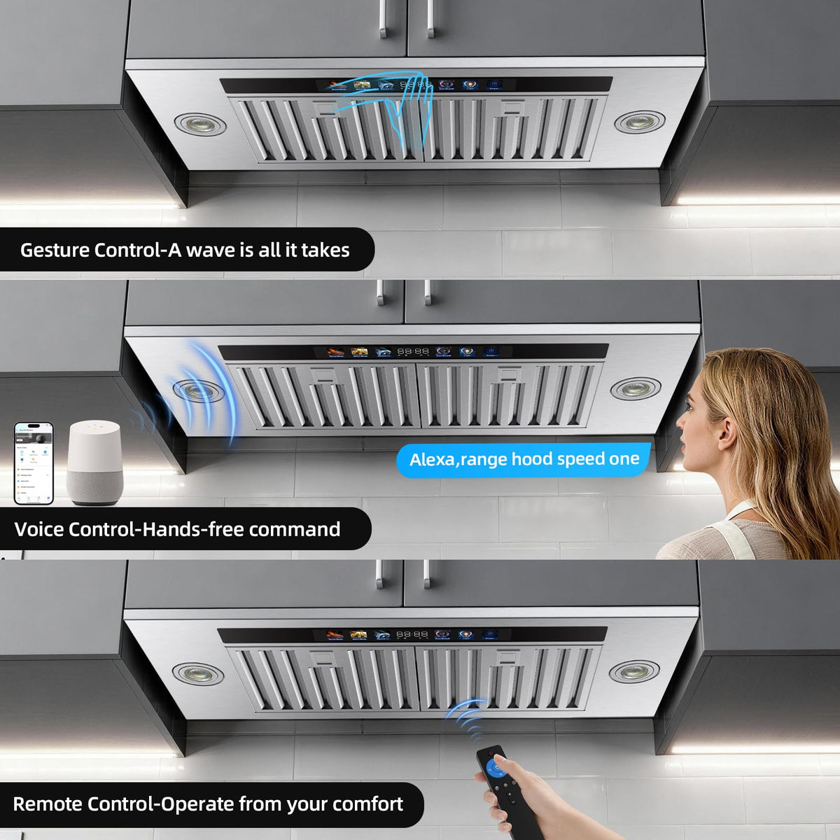Range Hood Insert 30 inch,Stainless Steel Kitchen Vent Hood 600CFM,Built-in Kitchen Stove Hood w/Front Button Controls and Front LED Lights,Baffle Filters,Ducted/ductless Convertible Duct Jansha Store