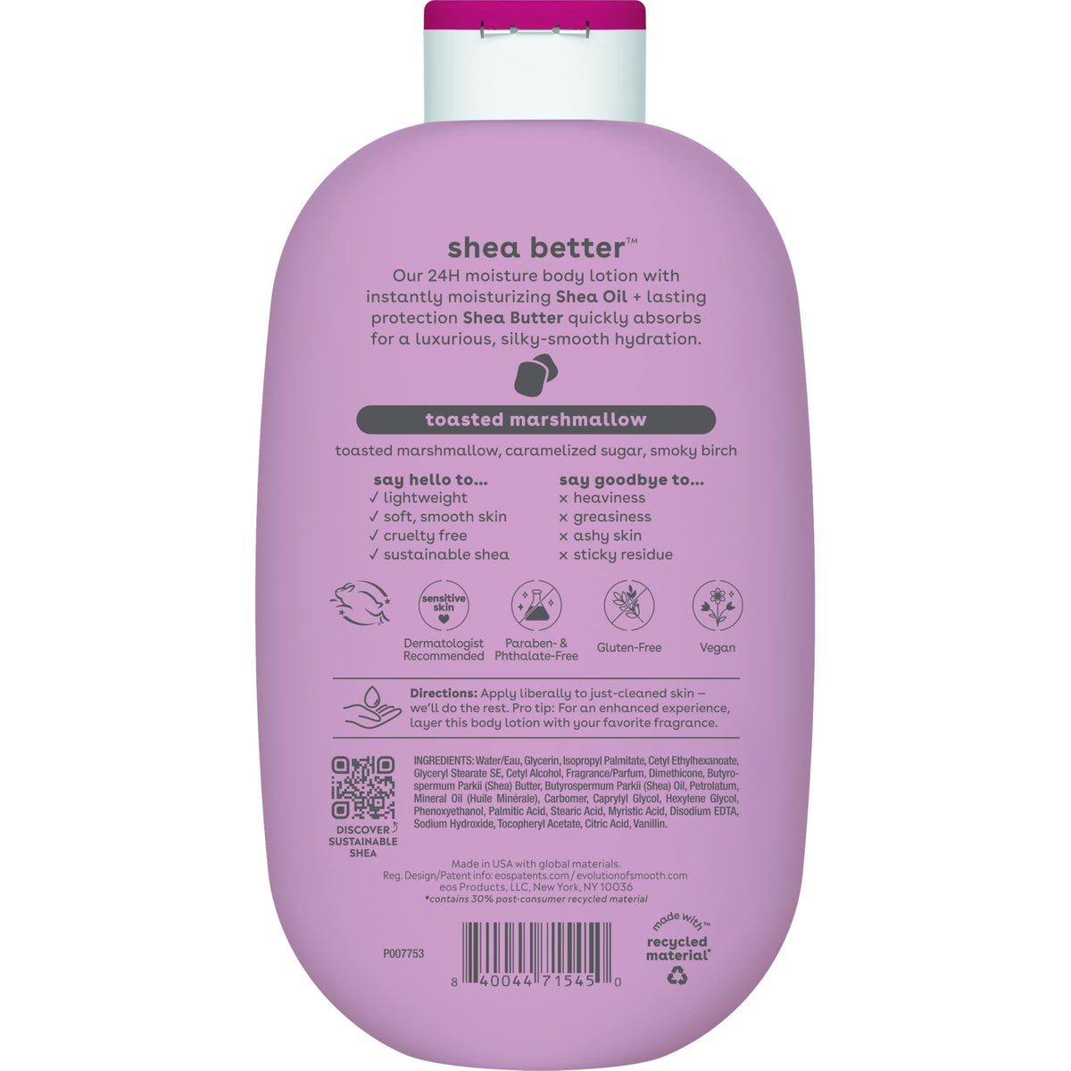 eos Shea Better Body Lotion- Vanilla Cashmere, 24-Hour Moisture, 16 fl oz Jansha Store