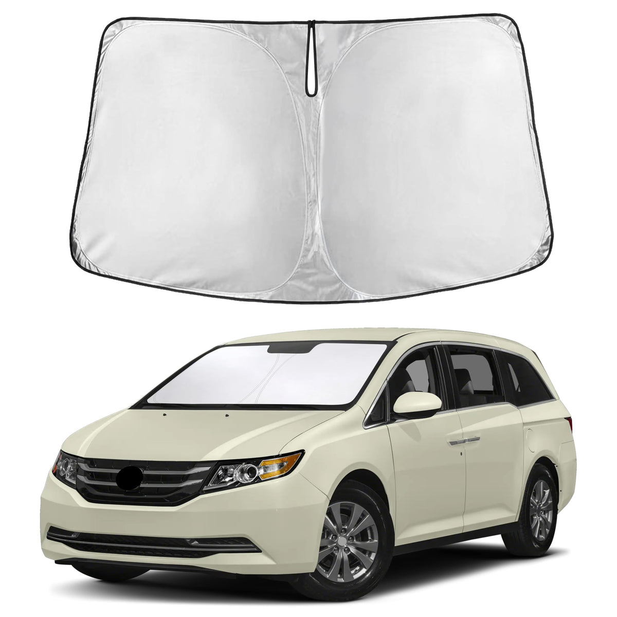 Autovir Windshield Sun Shade, Foldable Car Window Shades, 280T Visor Shade Jansha Store