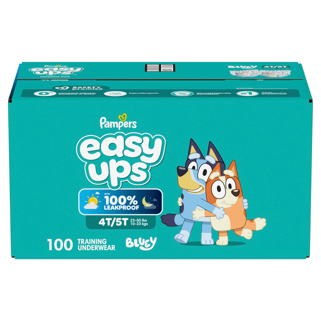 Easy Ups Girls & Boys Potty Training Pants, Size 7 (5T-6T), 84 Count, Bluey Absorbent Pull Up Training Underwear, Up to 100% Leakproof Day and Night, Hypoallergenic Jansha Store