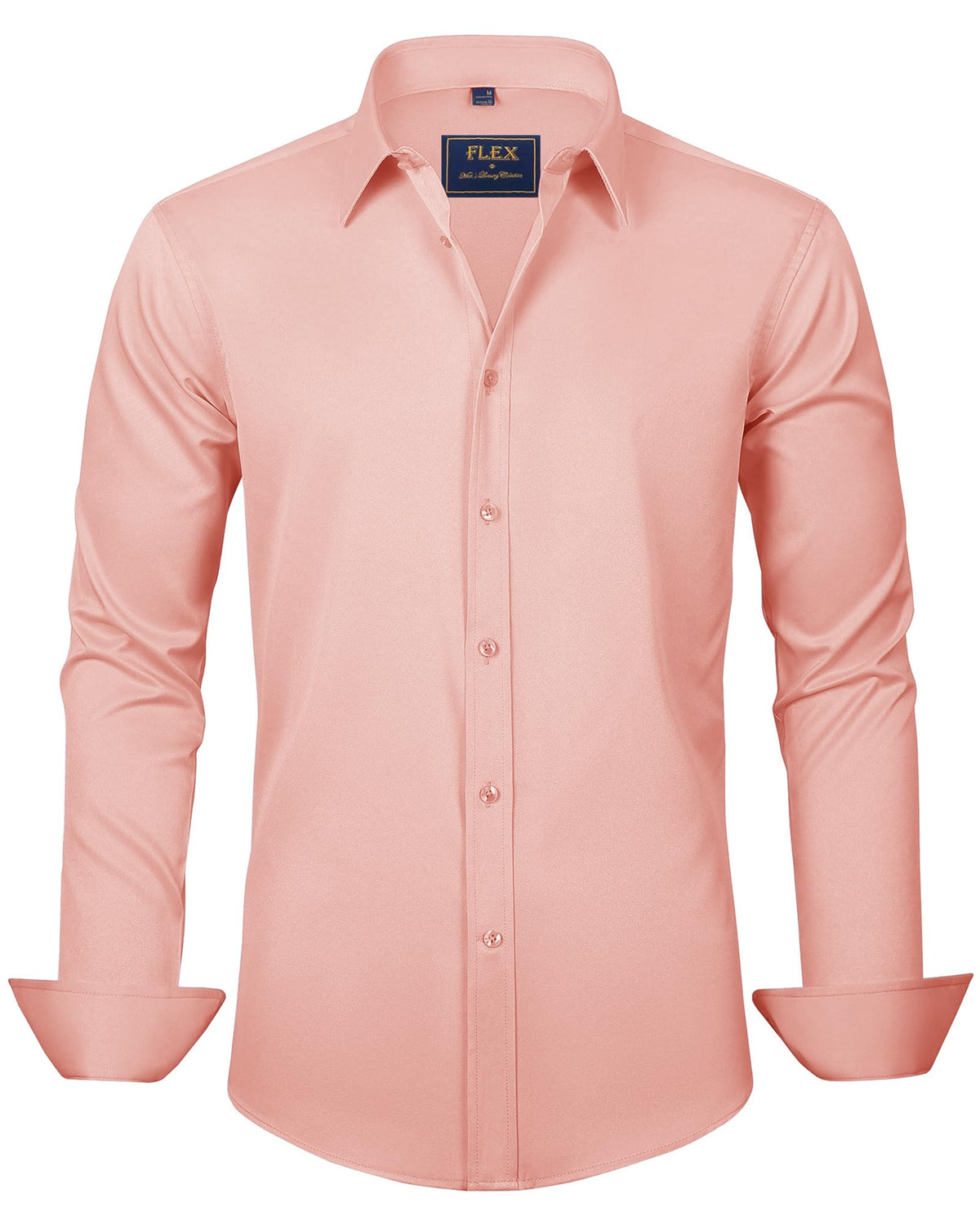 J.VER Men's Dress Shirts Solid Long Sleeve Stretch Wrinkle-Free Formal Shirt Business Casual Button Down Shirts Jansha Store