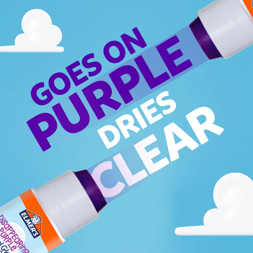 Elmer's Disappearing Purple School Glue Sticks, Washable, 6 Grams, 12 Count - Arts & Crafts, Poster, Projects, Back to School, #1 Teacher Brand Jansha Store