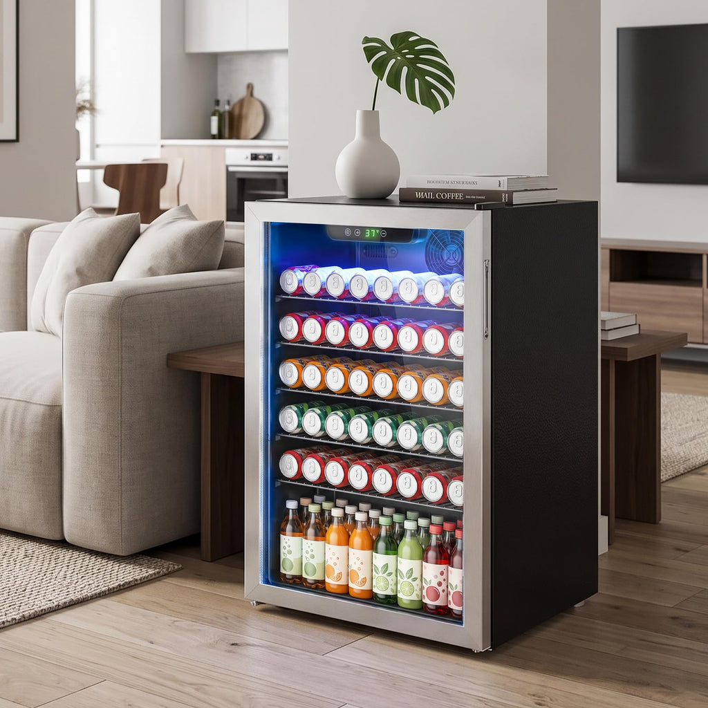 DOGHLY 1.7 Cu.ft Mini Fridge Glass Door, 72 Cans Beverage Refrigerator Jansha Store