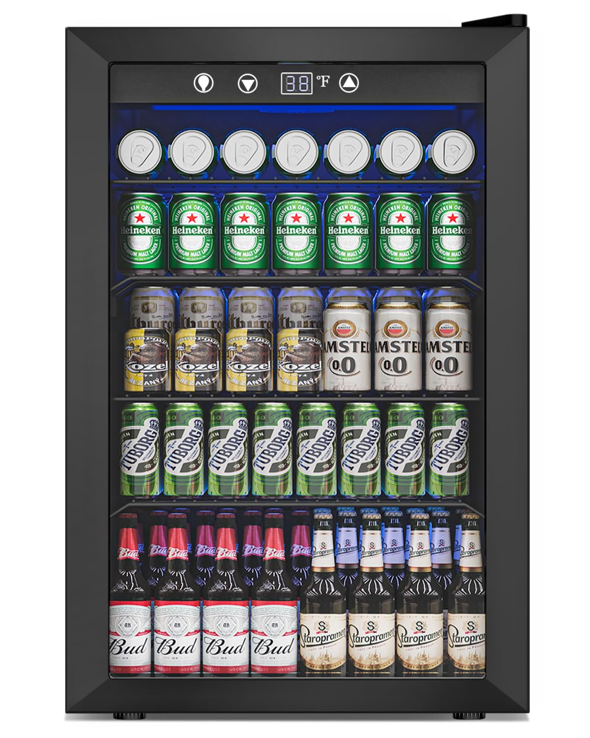 Feelfunn 3.2 Cu. Ft. Beverage Refrigerator, 126-Can Mini Fridge, 34-64°F Jansha Store
