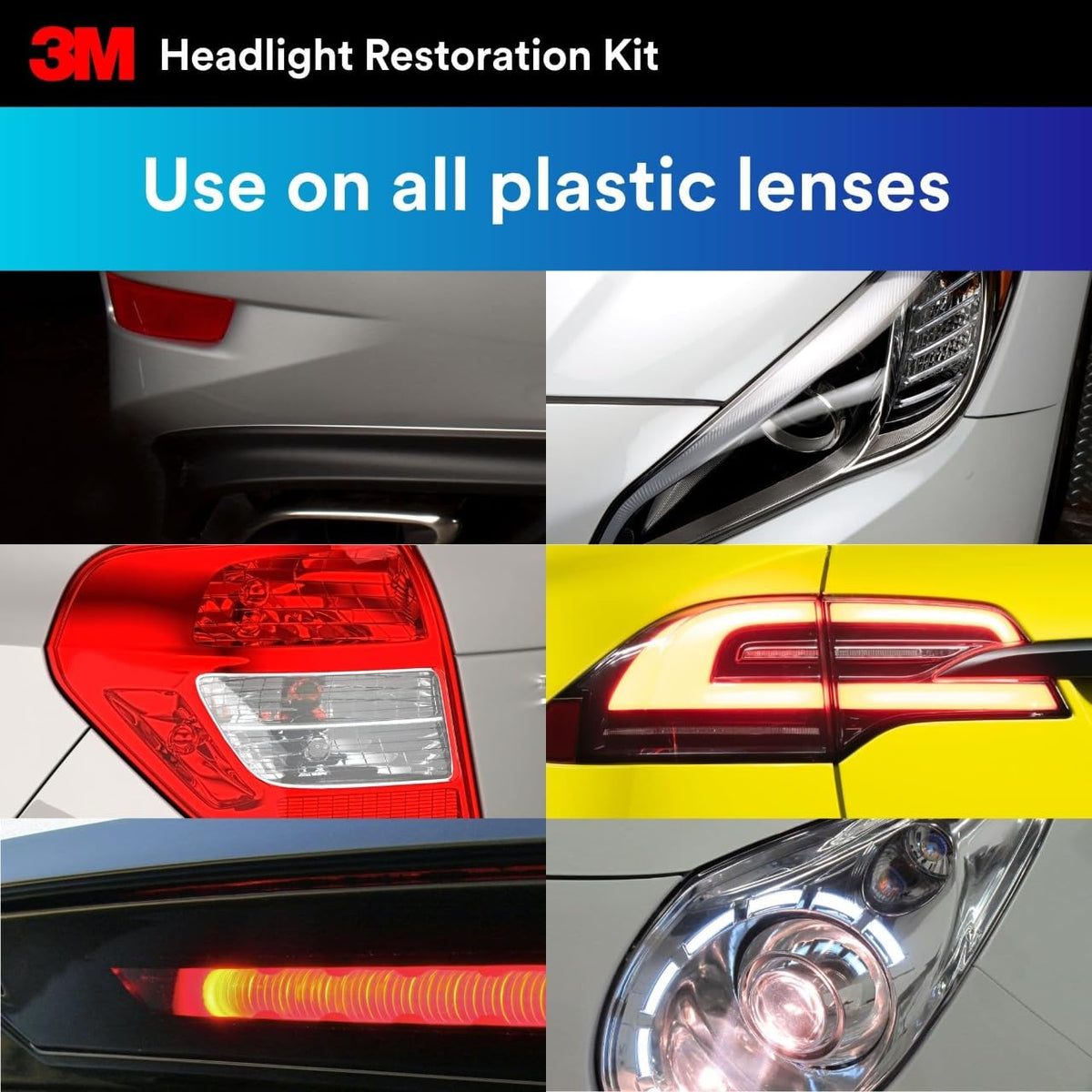 3M Ultra Headlight Restoration Kit, Contains Masking Tape, Light Sanding Discs, Wax Protectant and More, Use on Plastic Lenses Headlights, Taillights and More, Easy Heavy-Duty Restoration (39195) Jansha Store