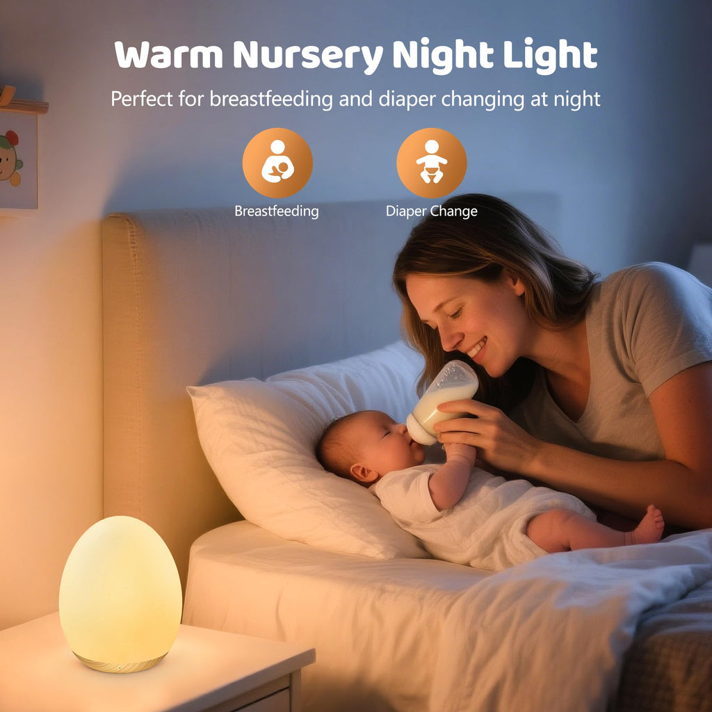 MediAcous Night Light for Kids, 7 Colors Changing Egg Light for Nursery Jansha Store