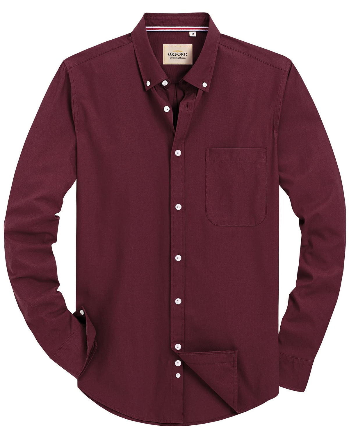 Alimens & Gentle Mens Solid Oxford Shirt Long Sleeve Dress Shirt Work Casual Button Down Shirts with Pocket Jansha Store
