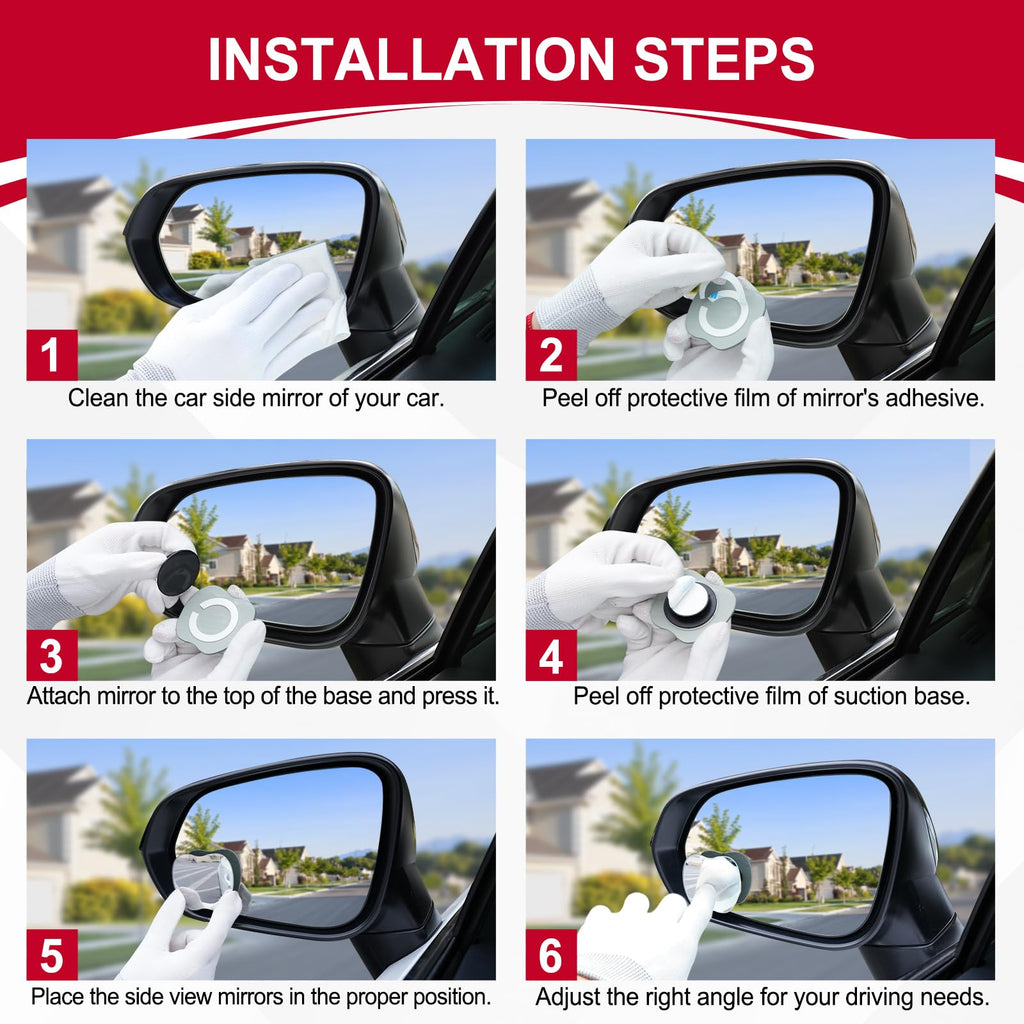 LivTee Blind Spot Mirror, 2" Round HD Glass Frameless Convex Rear View Mirrors Exterior Accessories with Wide Angle Adjustable Stick for Car SUV and Trucks, Pack of 2 Jansha Store