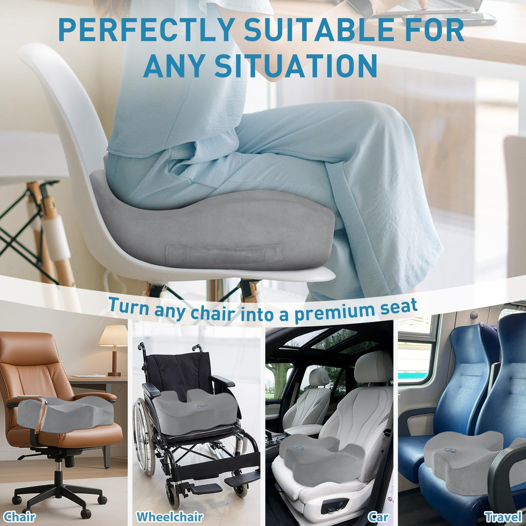 BlissTrends Memory Foam Seat Cushion for Office Chair & Car Seat, Black Jansha Store