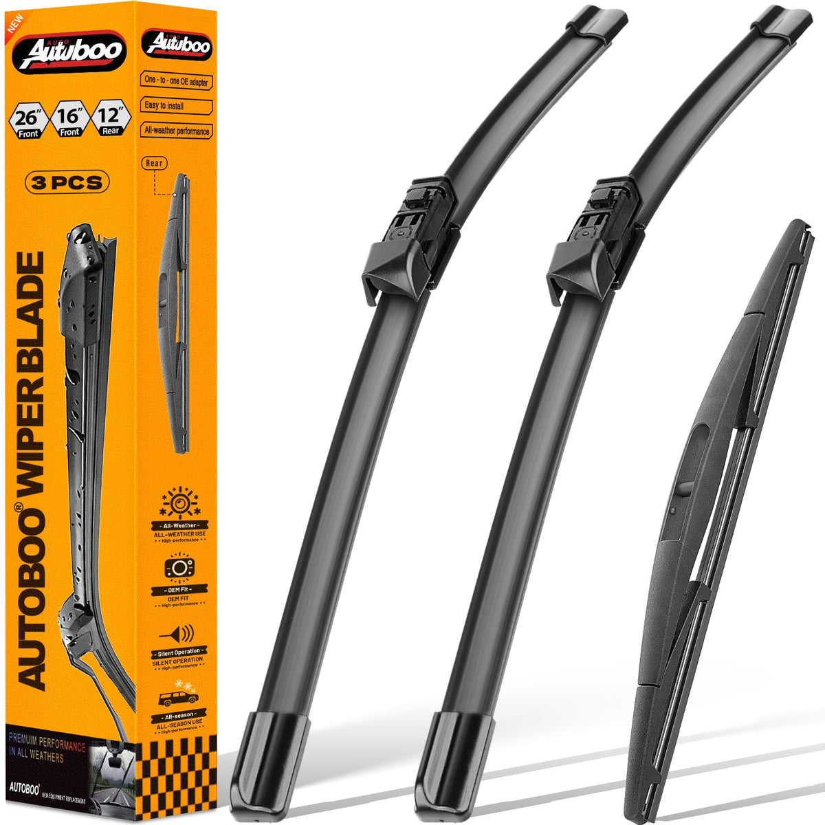 AUTOBOO Windshield Wiper Blade Replacement for Toyota RAV4 Mazda 5 Jansha Store