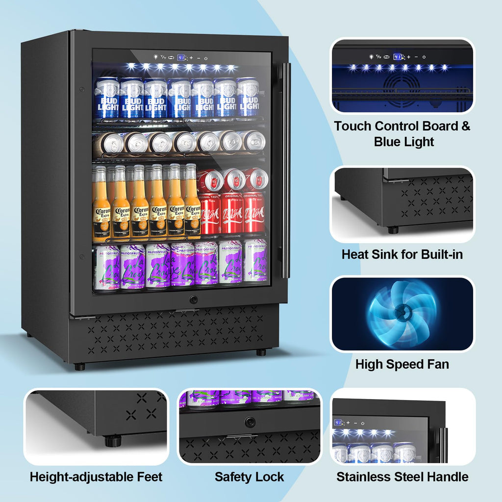24 Inch Upgraded Dual Zone Wine and Beverage Refrigerator Cooler Jansha Store