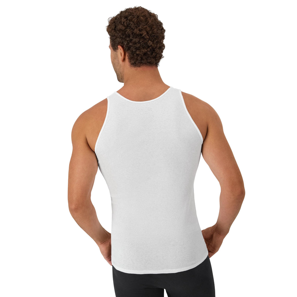 Hanes Men's Tank Undershirt Pack, Cotton Tank Undershirt, Moisture-Wicking, Breathable, White or Grey/Black, Multi-Pack Jansha Store