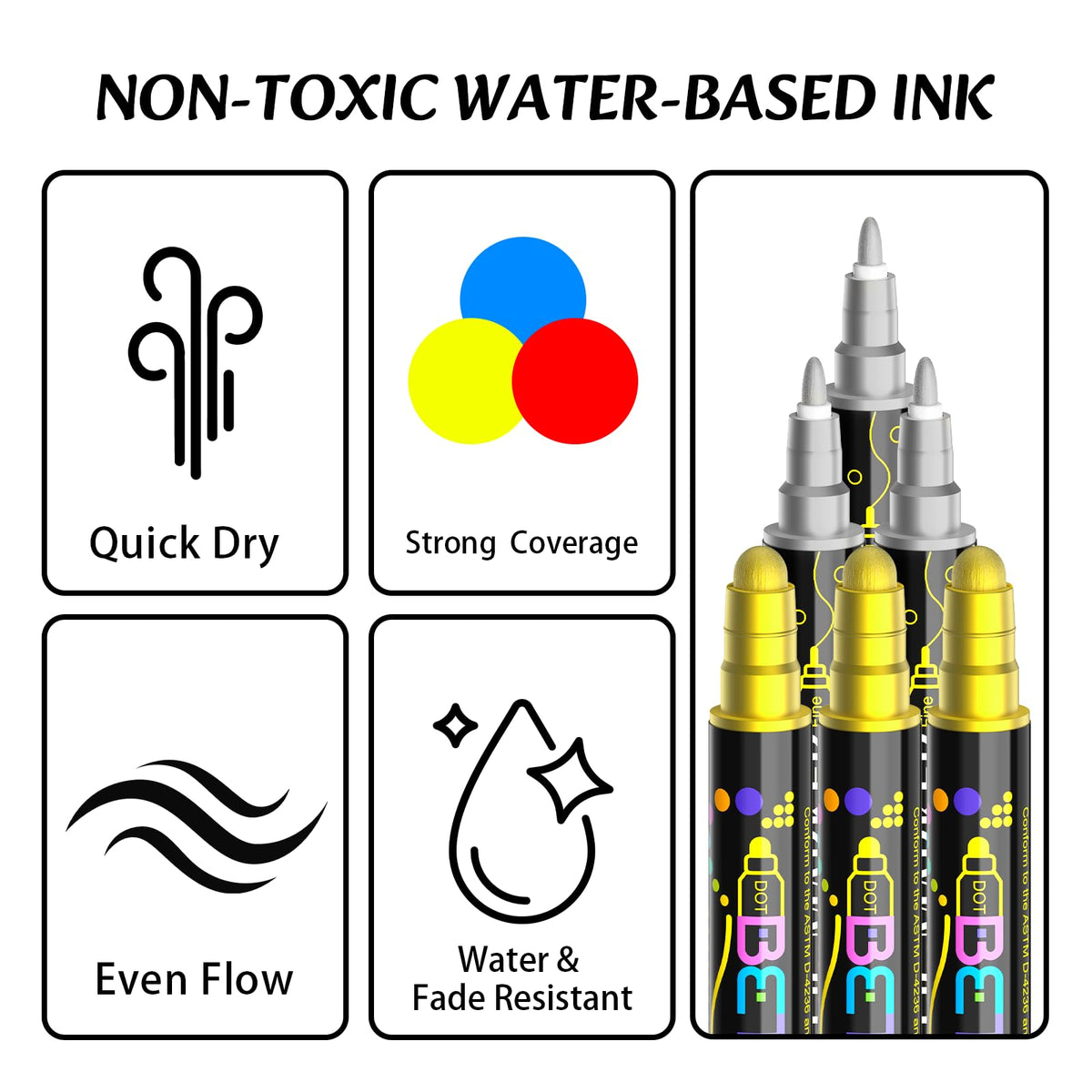 Betem 12 Colors Dual Tip Acrylic Paint Markers, Fabric Decorating Kits Jansha Store
