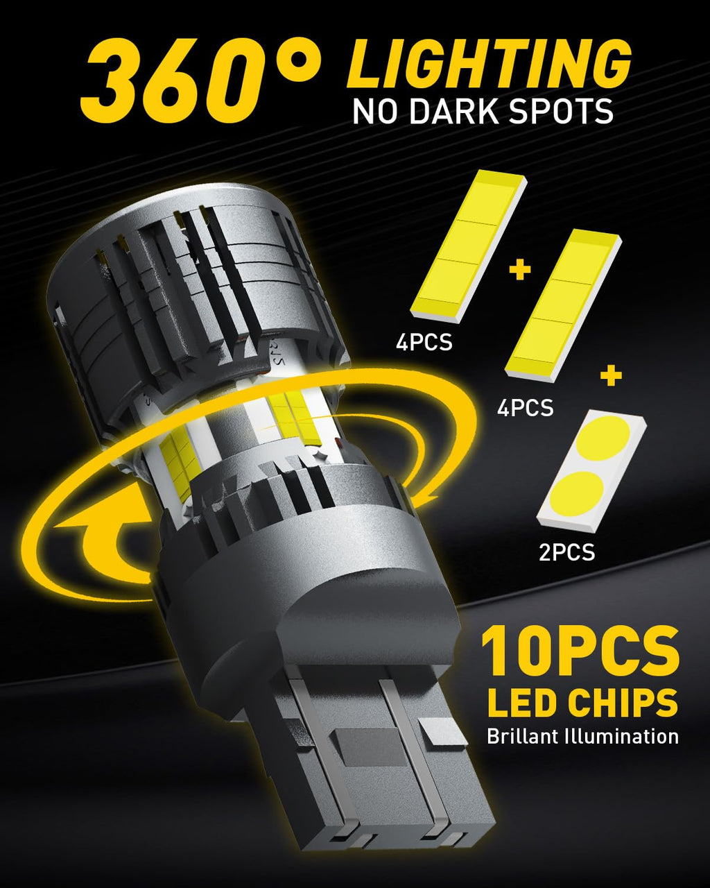 AUXITO 912 921 LED Bulb for Backup Light Reverse Lights High Power 2835 15-SMD Chipsets Error Free T15 906 922 W16W Bulbs, 6000K White, Automotive Light Bulbs (Upgraded, Pack of 2) Jansha Store