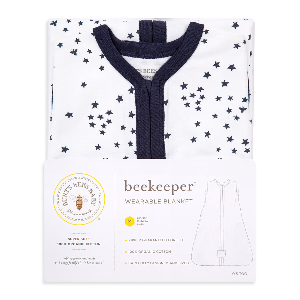 Burt's Bees Baby Infant Wearable Blanket, Organic Cotton Unisex Beekeeper - Light Weight 0.5 TOG or Medium Weight 1.5 TOG Jansha Store