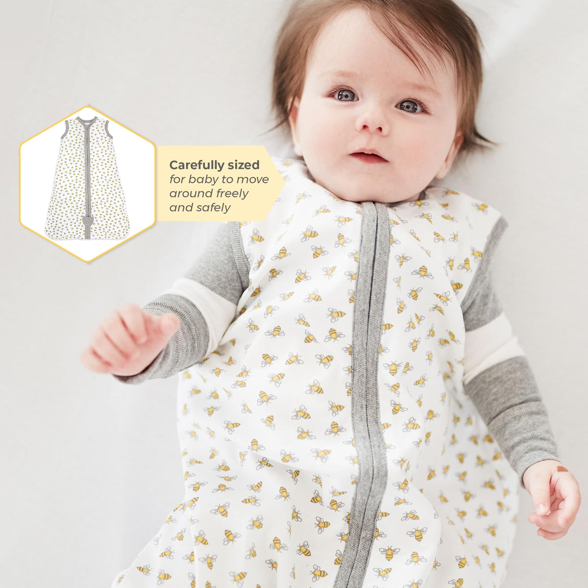 Burt's Bees Baby Infant Wearable Blanket, Organic Cotton Unisex Beekeeper - Light Weight 0.5 TOG or Medium Weight 1.5 TOG Jansha Store