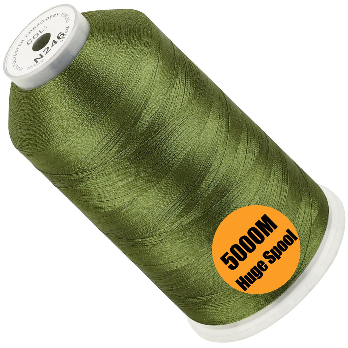 New brothread 5000M Huge Spool Embroidery Machine Thread - White Jansha Store