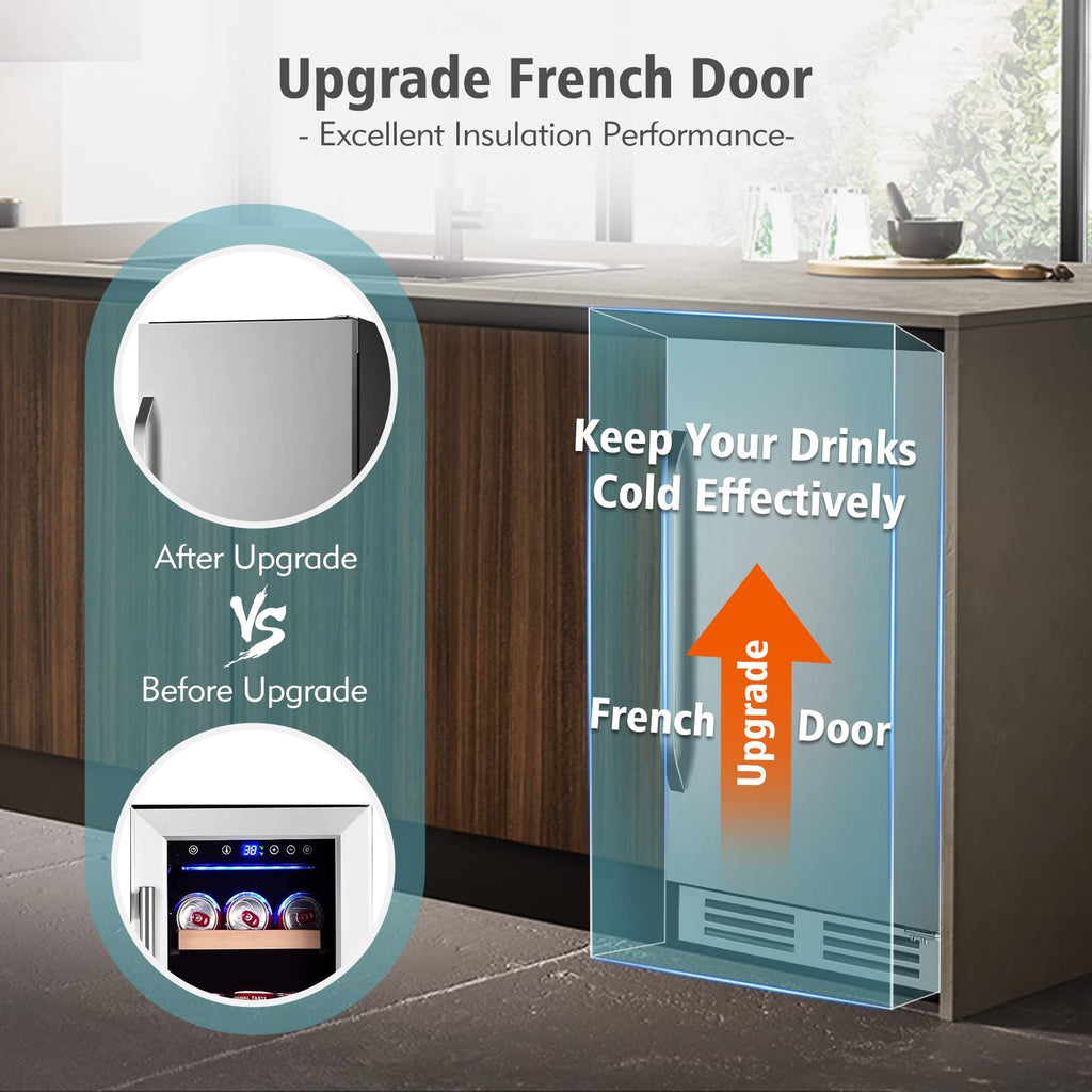 24 Inch Upgraded Dual Zone Wine and Beverage Refrigerator Cooler Jansha Store
