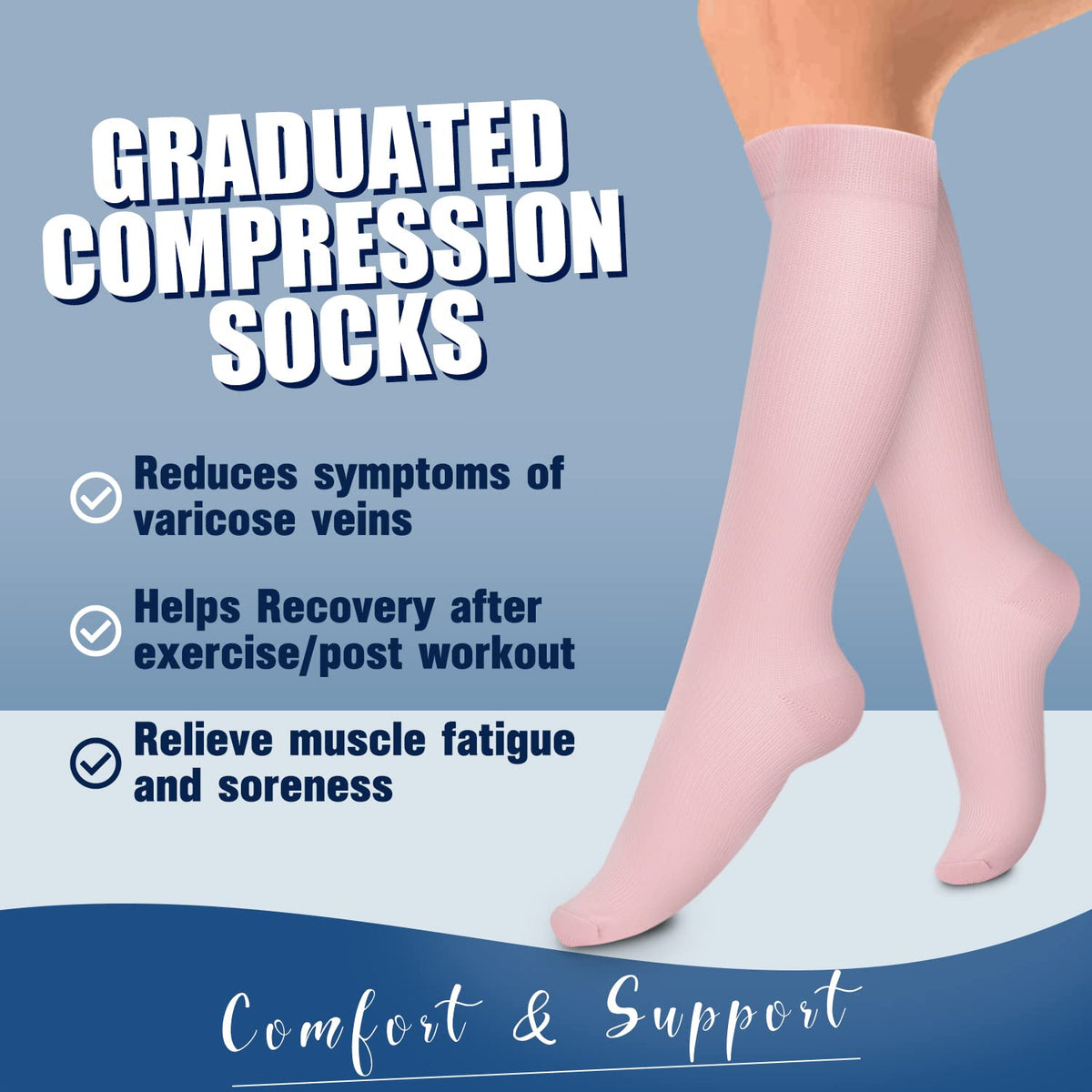 Laite Hebe 4 Pairs-Compression Socks for Women&Men Circulation-Best Support for Nurses,Running,Athletic Jansha Store