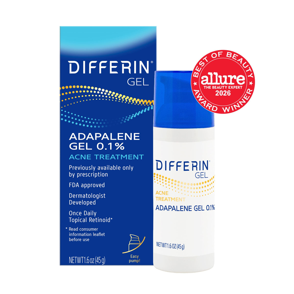 Differin Acne Retinoid Treatment Gel, 0.1% Adapalene, 15g Tube Jansha Store
