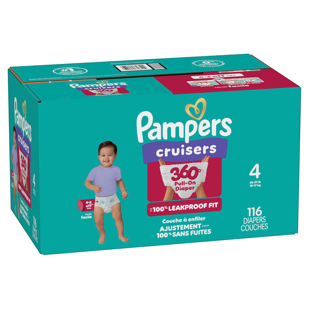Pampers Diapers - Cruisers 360 - Size 5, 128 Count, up to 100% Leakproof Pull-On Diaper for Active Babies Jansha Store