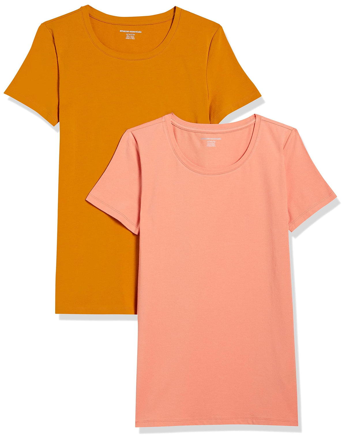 Amazon Essentials Women's Regular-Fit Short-Sleeve T-Shirt (V-Neck or Crewneck), Cotton Modal Blend, Pack of 2 Jansha Store