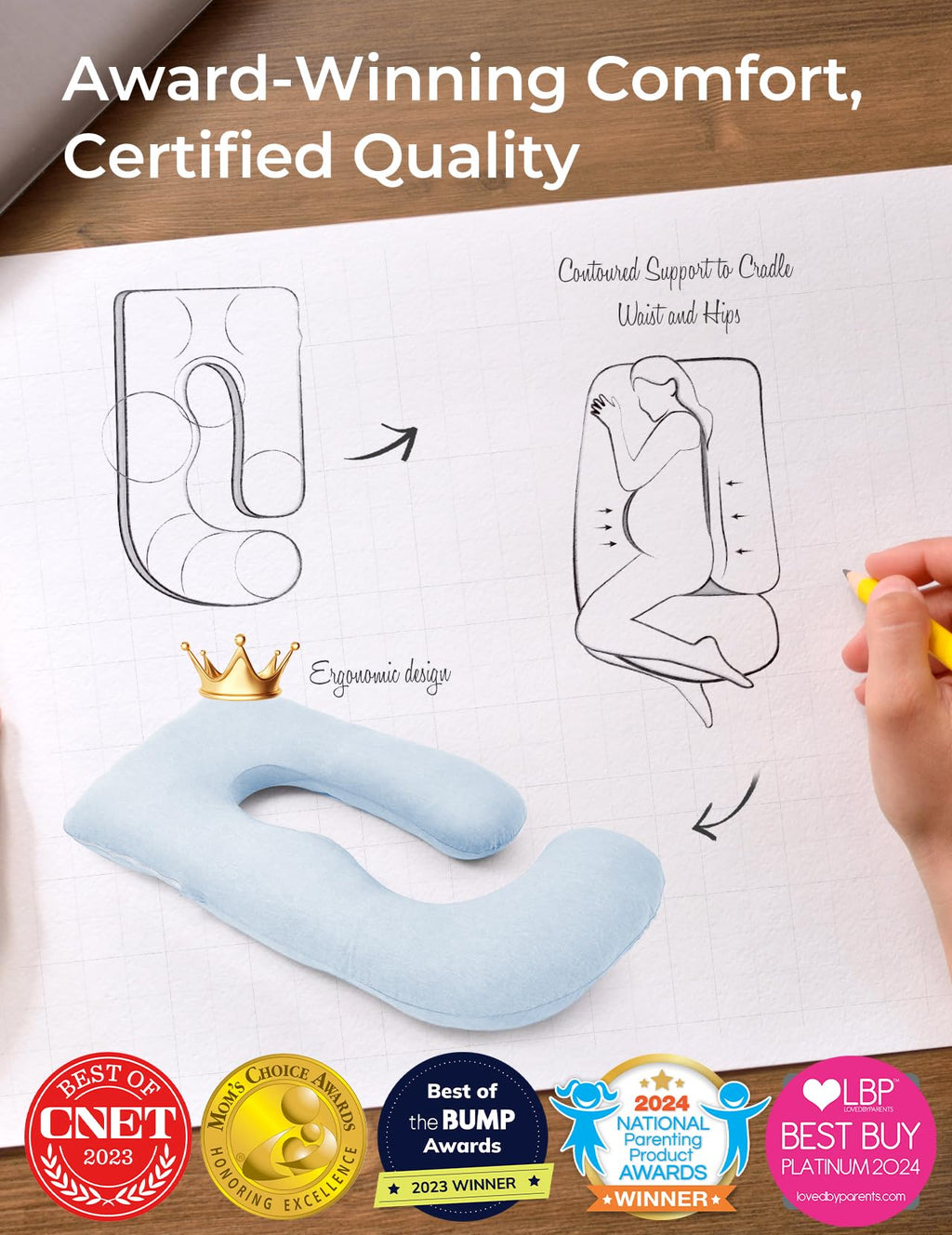 Momcozy Pregnancy Pillow for Sleeping - U Shaped Full Body Maternity Pillow Jansha Store