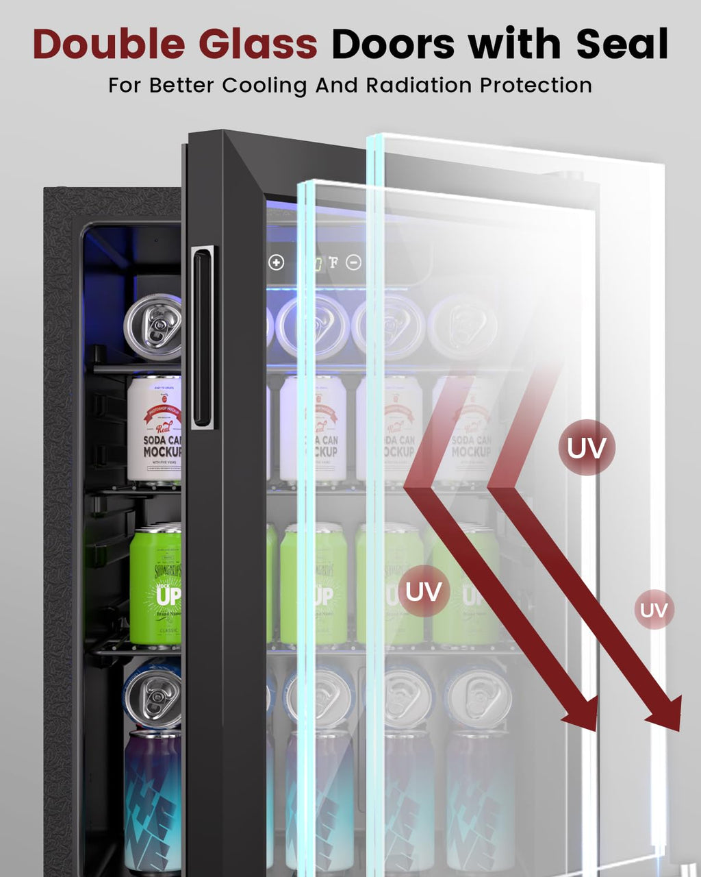 Feelfunn 24 Can Beverage Refrigerator, Mini Fridge, Black Jansha Store