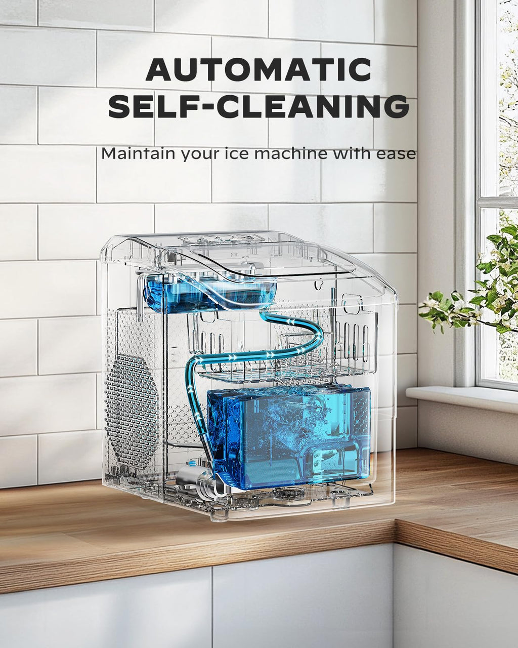Silonn Ice Maker Countertop, 9 Cubes Ready in 6 Mins, 26lbs in 24Hrs, Self-Cleaning Ice Machine with Ice Scoop and Basket, 2 Sizes of Bullet Ice for Home Kitchen Office Bar Party Jansha Store