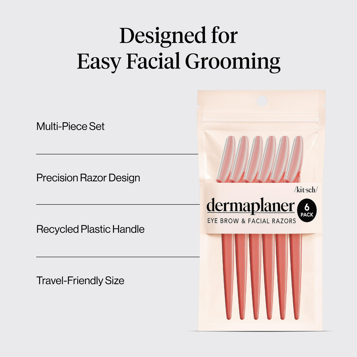 Kitsch Dermaplane Razor for Women Face – Terracotta, 12 pcs Jansha Store