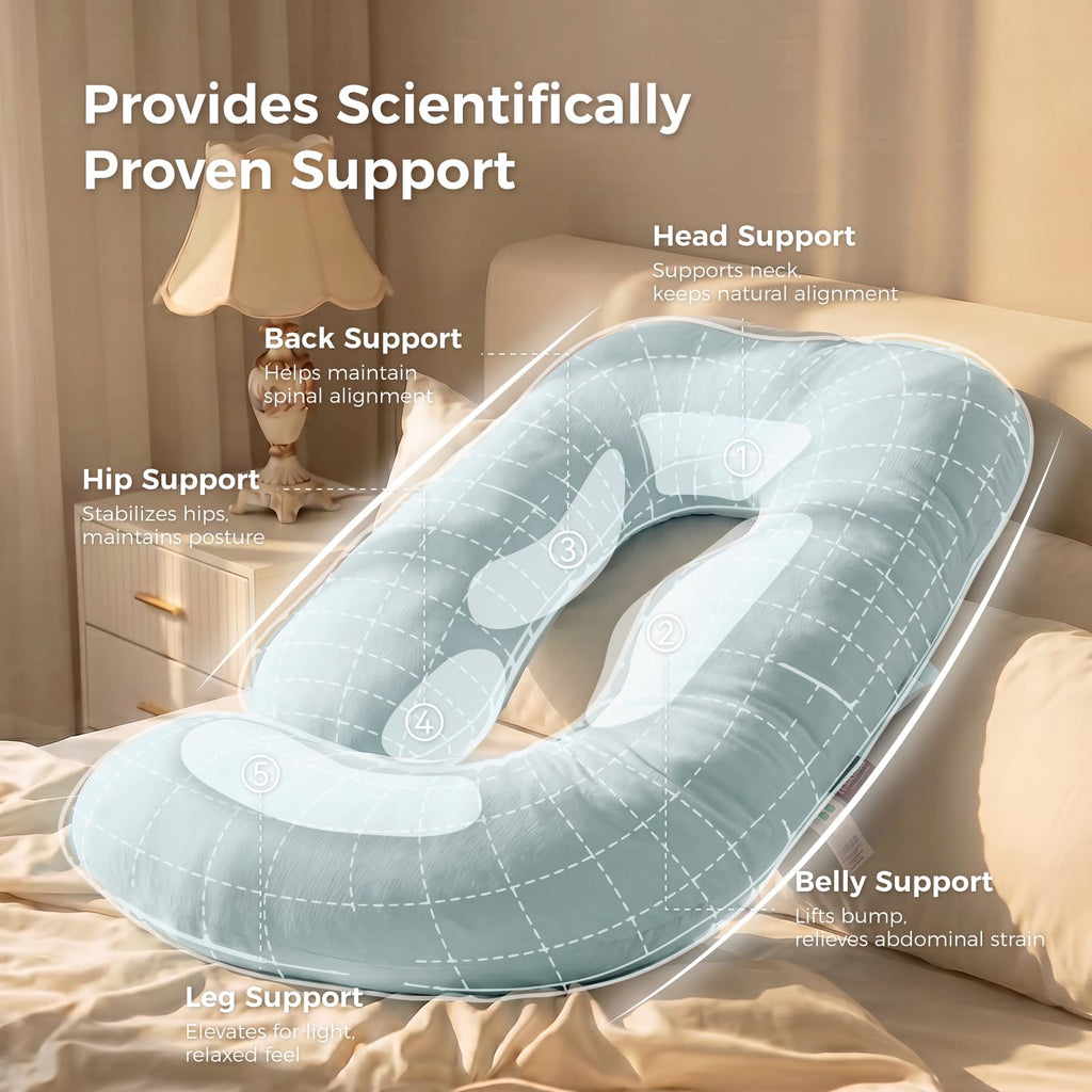 Momcozy Pregnancy Pillow for Sleeping - U Shaped Full Body Maternity Pillow Jansha Store