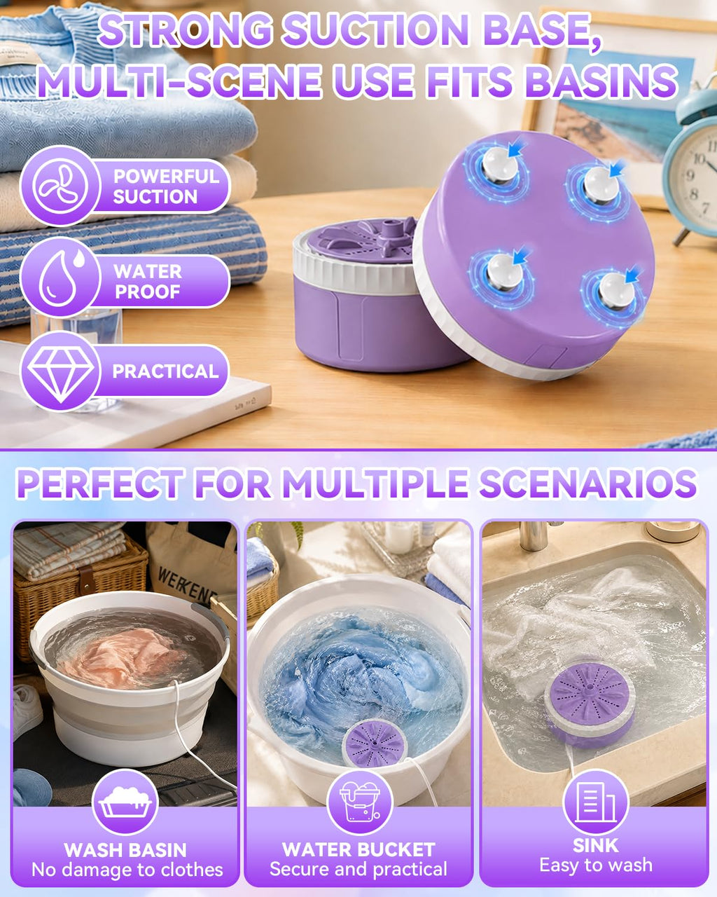 USB Portable Washing Machine | For Clothes & Dishes, Travel, Dorms, RVs Jansha Store