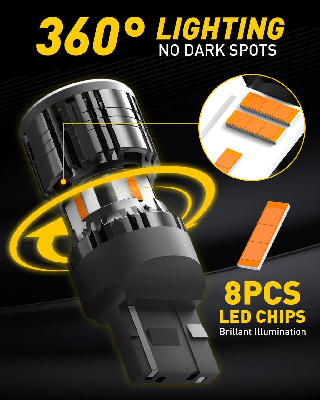 AUXITO 912 921 LED Bulb for Backup Light Reverse Lights High Power 2835 15-SMD Chipsets Error Free T15 906 922 W16W Bulbs, 6000K White, Automotive Light Bulbs (Upgraded, Pack of 2) Jansha Store