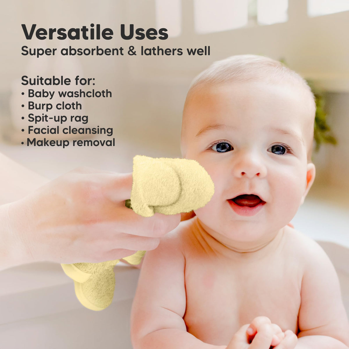 6-Pack Baby Washcloths, Soft Absorbent Washcloths for Face, Body (Rosy) Jansha Store