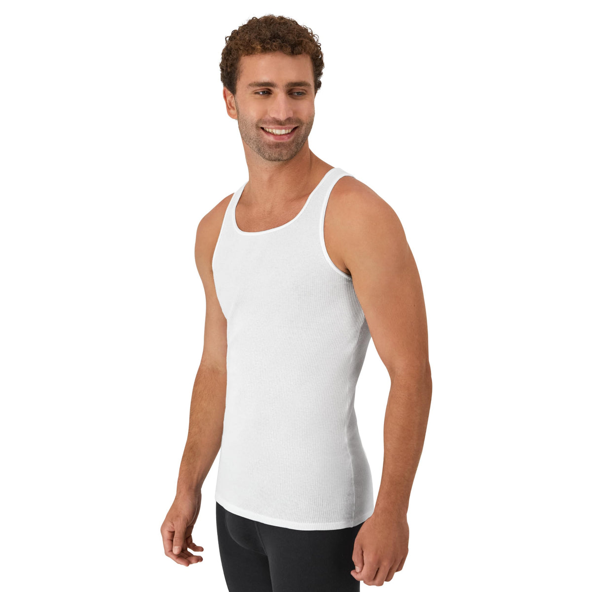 Hanes Men's Tank Undershirt Pack, Cotton Tank Undershirt, Moisture-Wicking, Breathable, White or Grey/Black, Multi-Pack Jansha Store