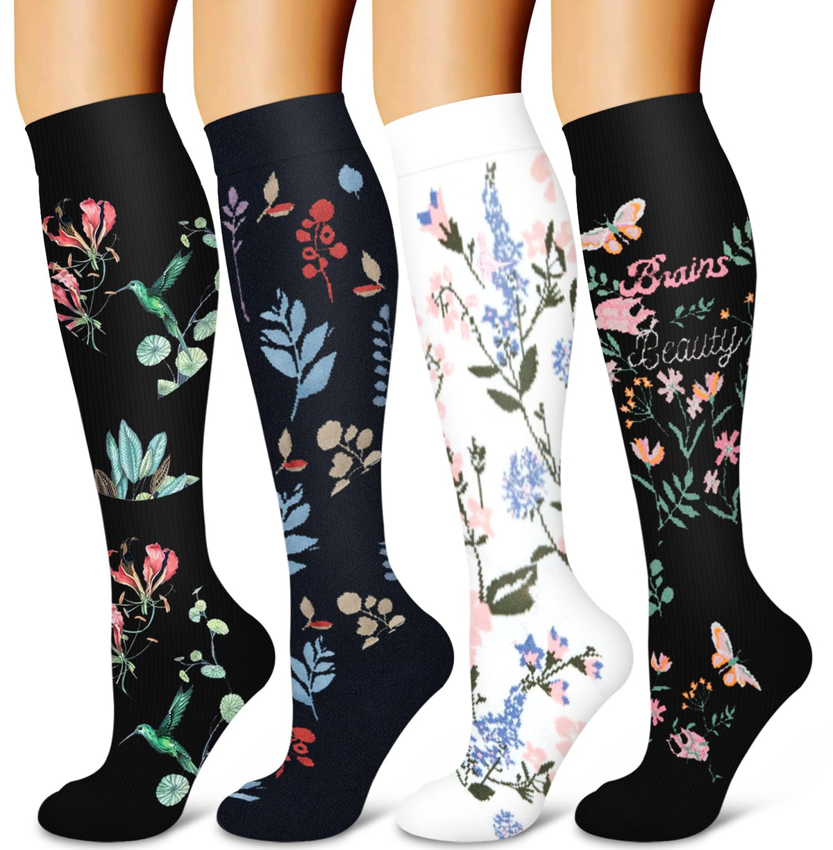 Laite Hebe 4 Pairs-Compression Socks for Women&Men Circulation-Best Support for Nurses,Running,Athletic Jansha Store