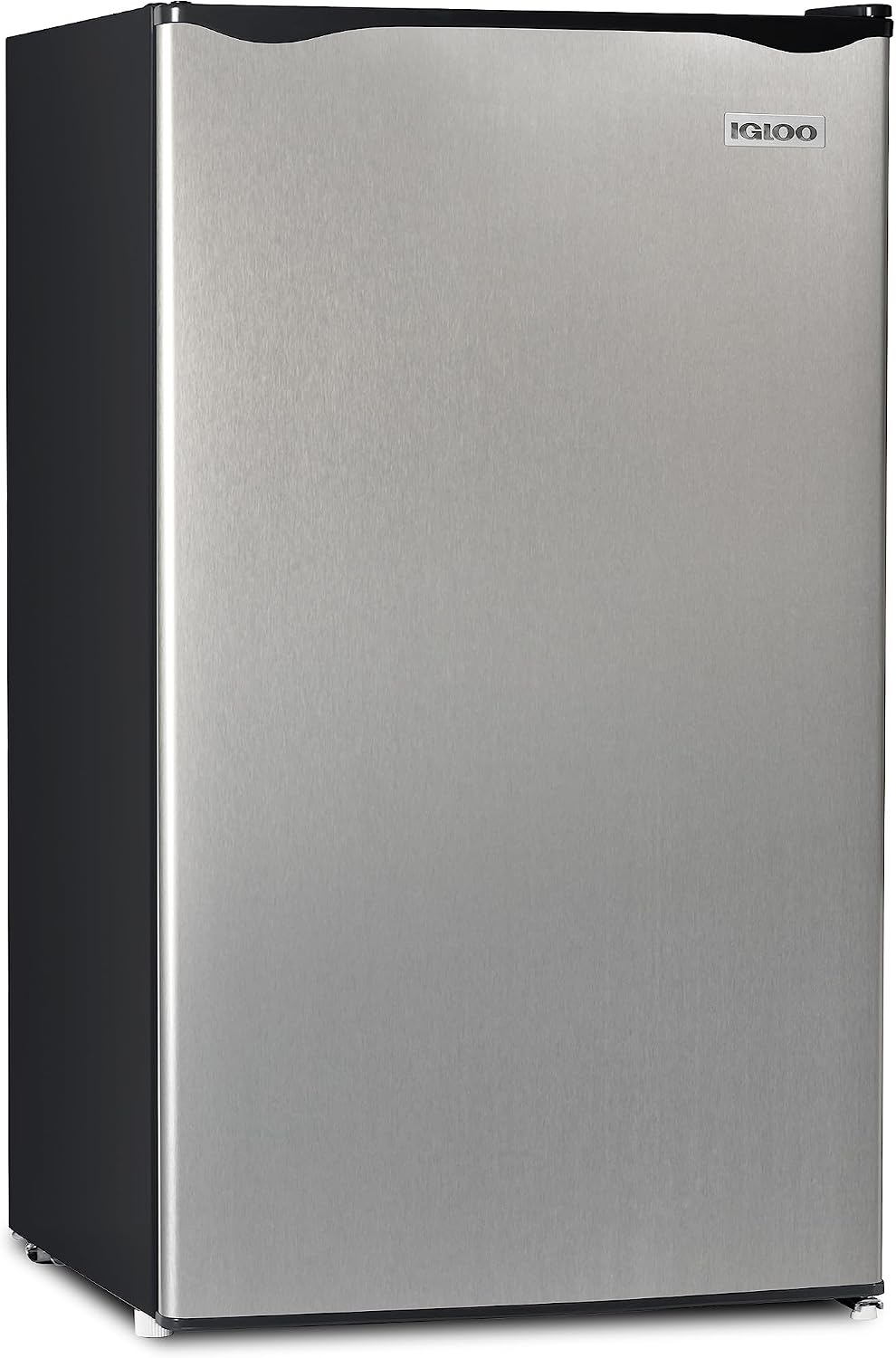 Igloo 3.2 Cu.Ft. Mini Fridge with Freezer - Single Door Compact Refrigerator with Glass Shelves for Homes, Dorms & Offices- Keep Snacks, Drinks & Frozen Foods Cool with Temperature Control Mini Fridge Jansha Store