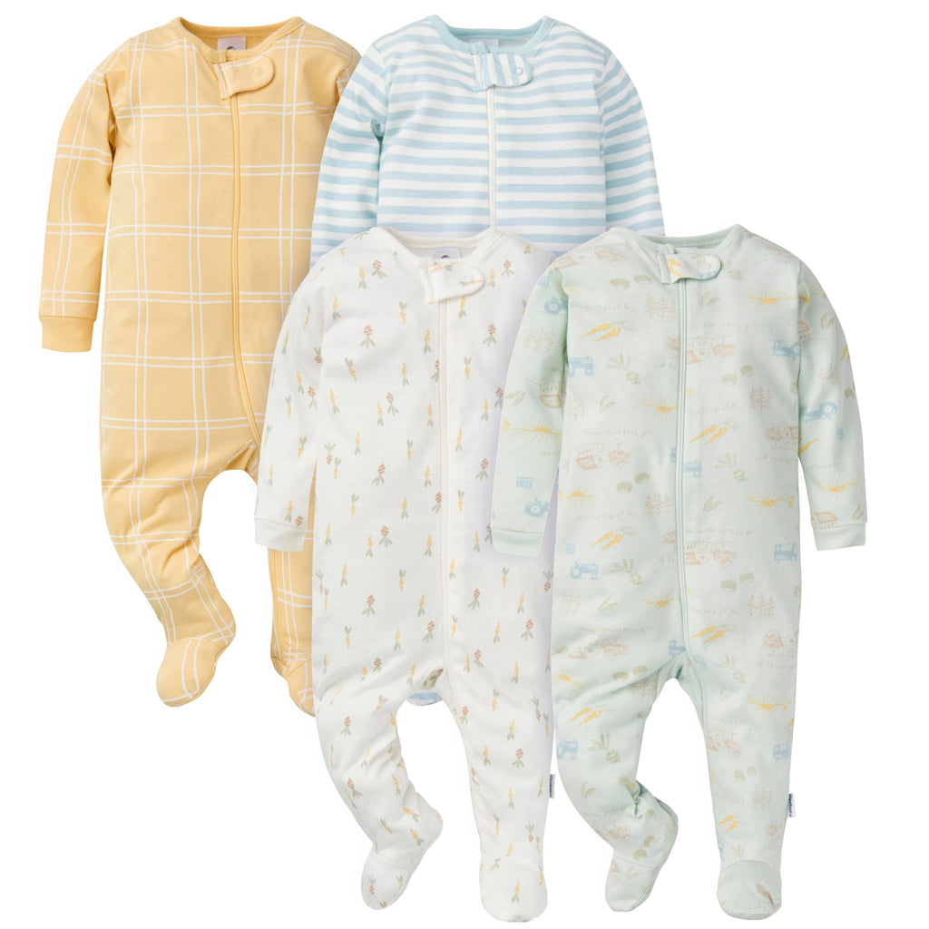 Gerber Baby Girls 4-Pack Sleep 'N Play Footie Jansha Store