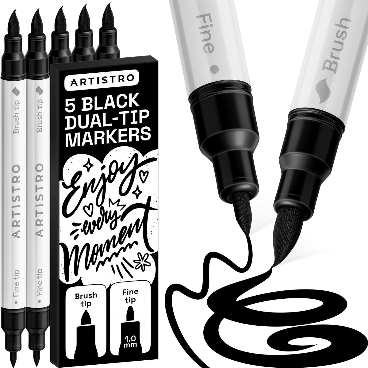 ARTISTRO 36 Multicolor Dual-Tip Acrylic Paint Marker Pens for Drawing Jansha Store