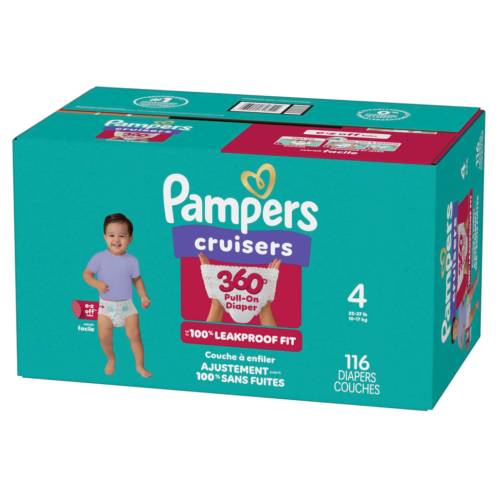 Pampers Diapers - Cruisers 360 - Size 5, 128 Count, up to 100% Leakproof Pull-On Diaper for Active Babies Jansha Store