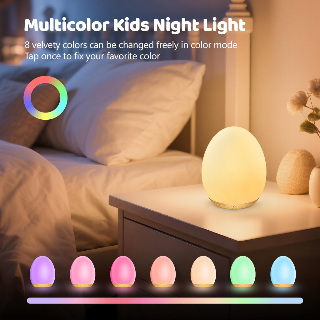 MediAcous Night Light for Kids, 7 Colors Changing Egg Light for Nursery Jansha Store
