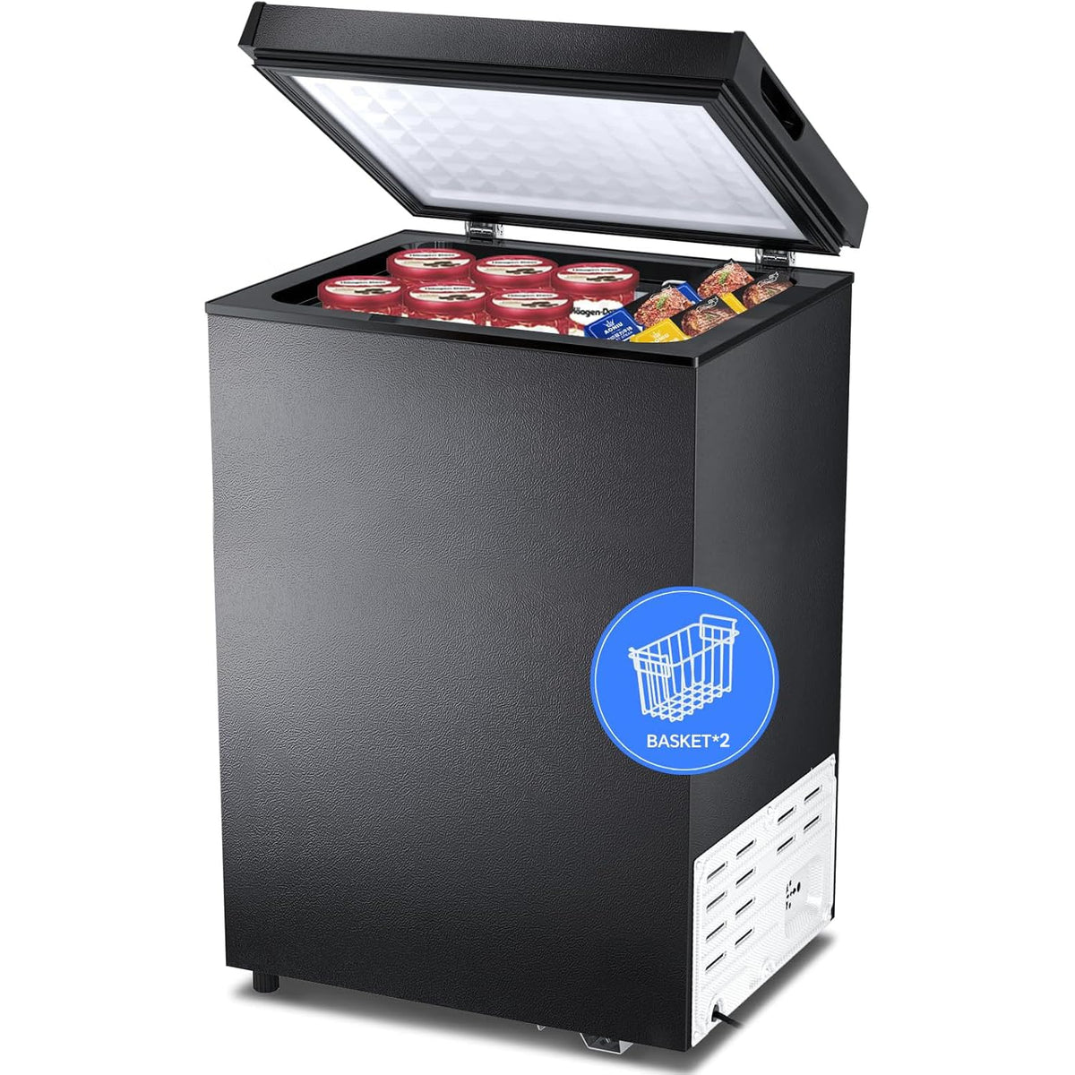 Kismile 1.8 Cu.Ft Mini Chest Freezer, Compact Deep Freezer for Home, Black Jansha Store