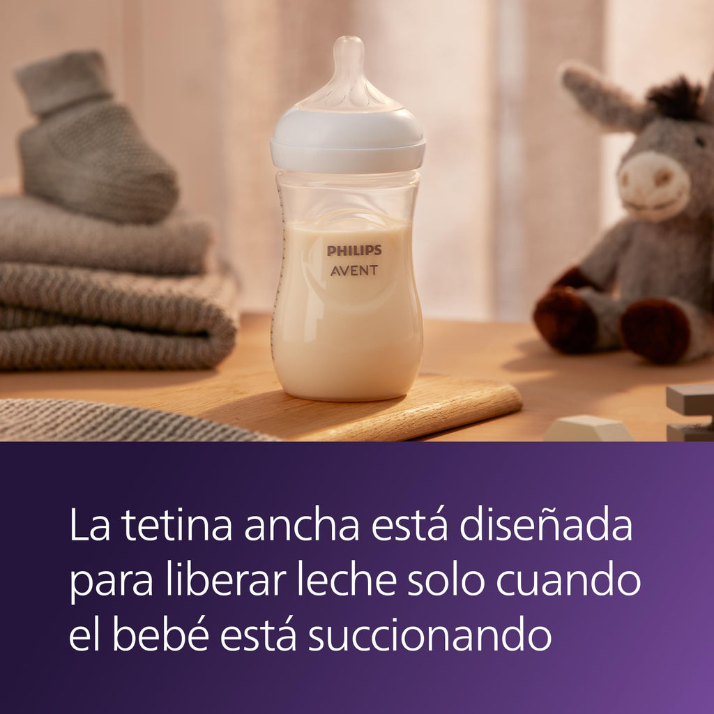 Philips Avent Natural Baby Bottles, Medium Flow, 9 oz, BPA-Free, 4-Pack Jansha Store